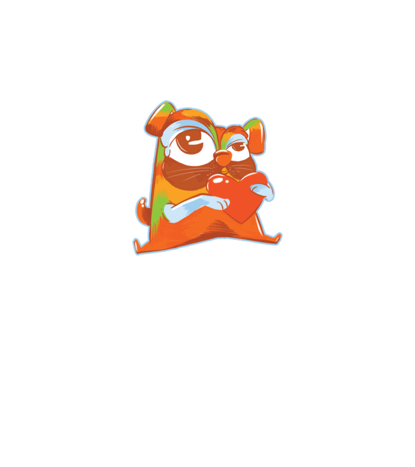 Mops colorat model gri pe tricou