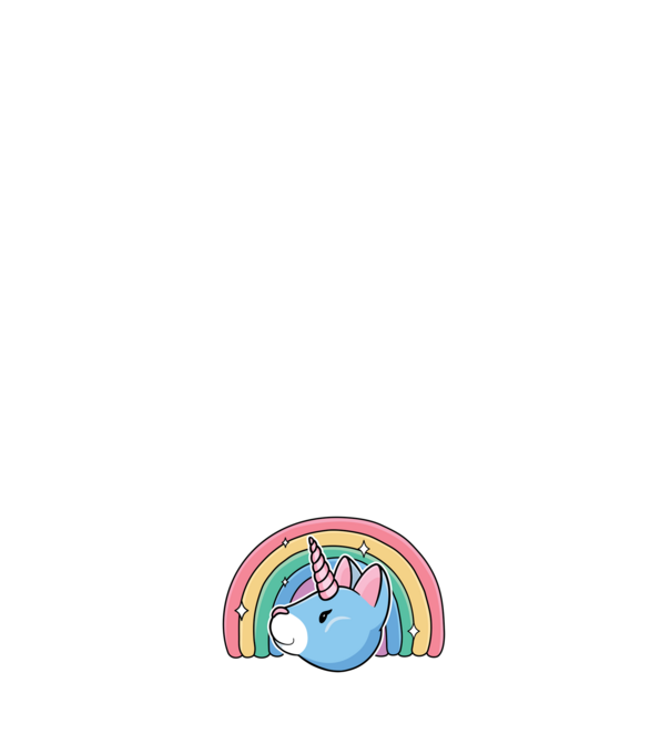 Pisică Unicorn model albastru închis pe tricou
