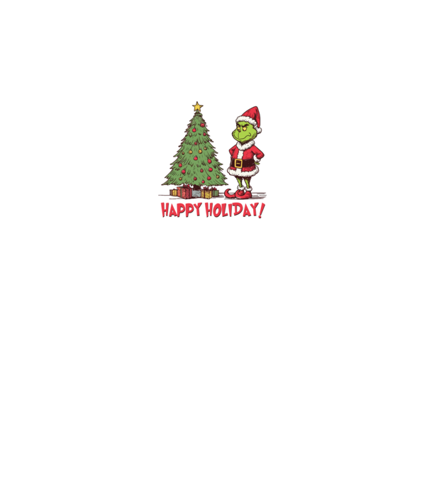 Happy Holiday Grinch model negru pe tricou