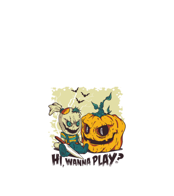 Vrei să te joci? Halloween model nisipiu pe tricou