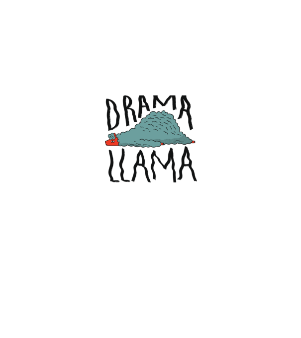 Dramă Lama model alb pe tricou