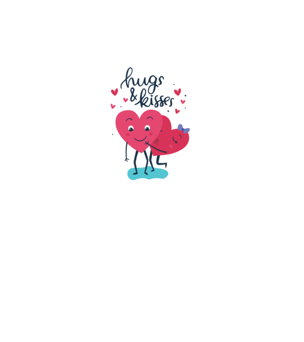 'Hugs and Kisses Tricou drăguț pentru Valentine''s Day' model alb pe tricou