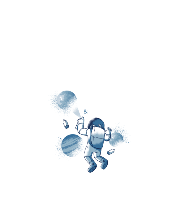 Graffiti Astronaut model negru pe tricou