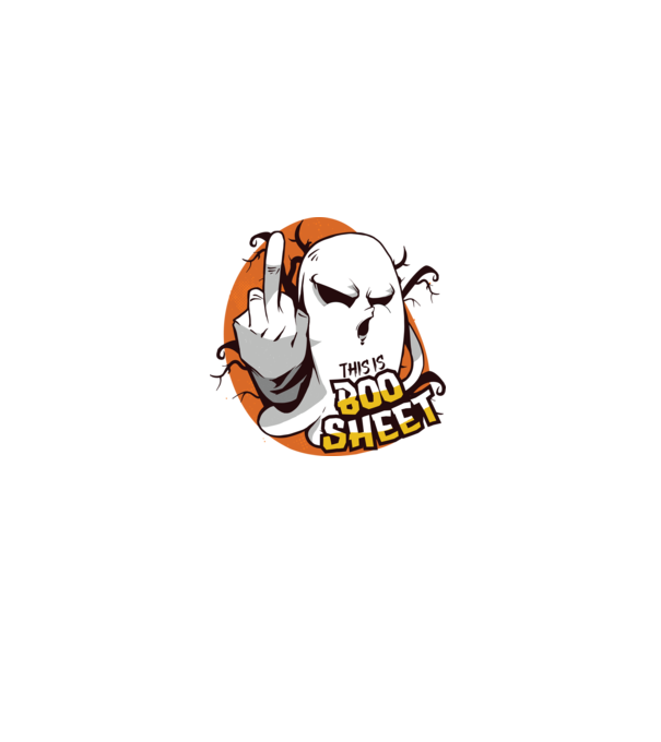 This is Boo Sheet Halloween model negru pe tricou