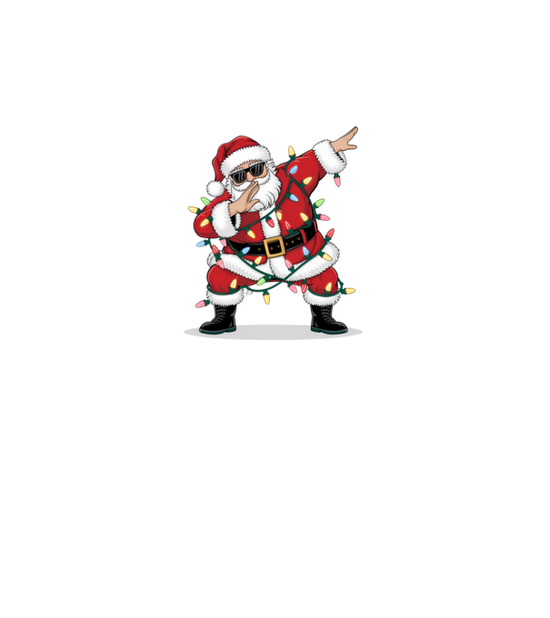 Santa Dab model alb pe tricou