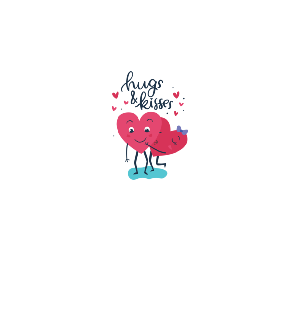 'Hugs and Kisses Tricou drăguț pentru Valentine''s Day' model alb pe tricou