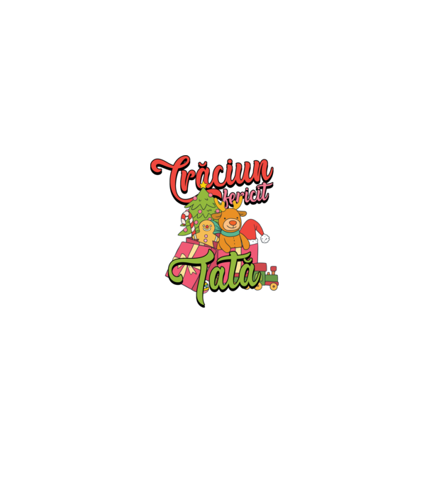 CRĂCIUN FERICIT TATĂ model negru pe tricou