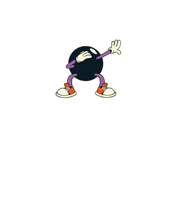 Bowling DAB model negru pe tricou