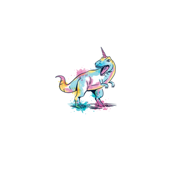 Unicornsaurus - Dinozaur Unicorn model alb pe tricou