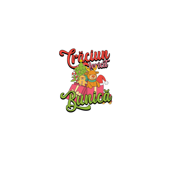 CRĂCIUN FERICIT BUNICĂ model negru pe tricou