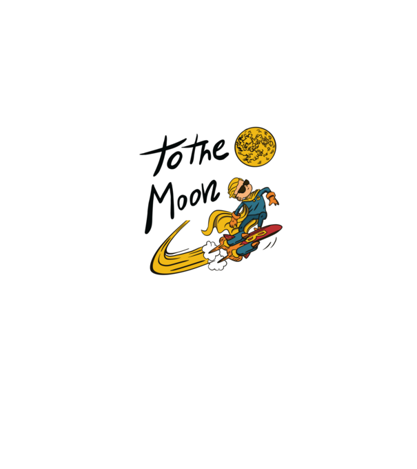 To the Moon Bitcoin model albastru jeanși pe tricou