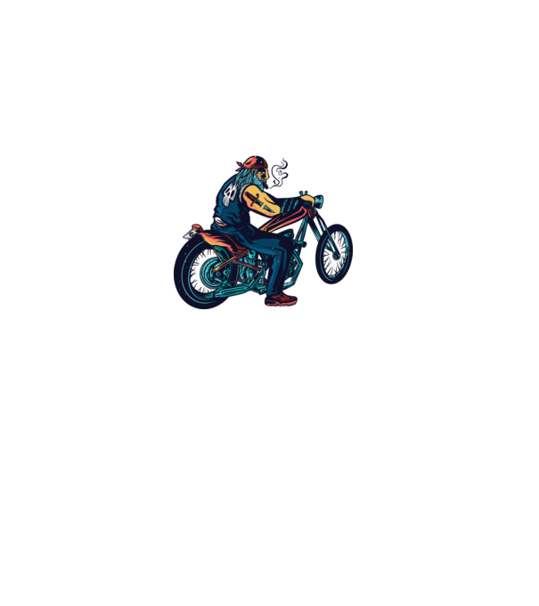 Motociclist Chopper model nisipiu pe tricou