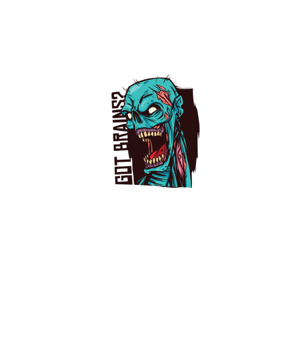 Got Brains? Cap Zombie model alb pe tricou