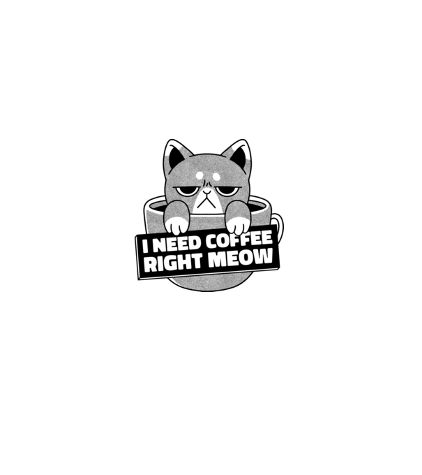 I need Coffee Right Meow model gri pe tricou