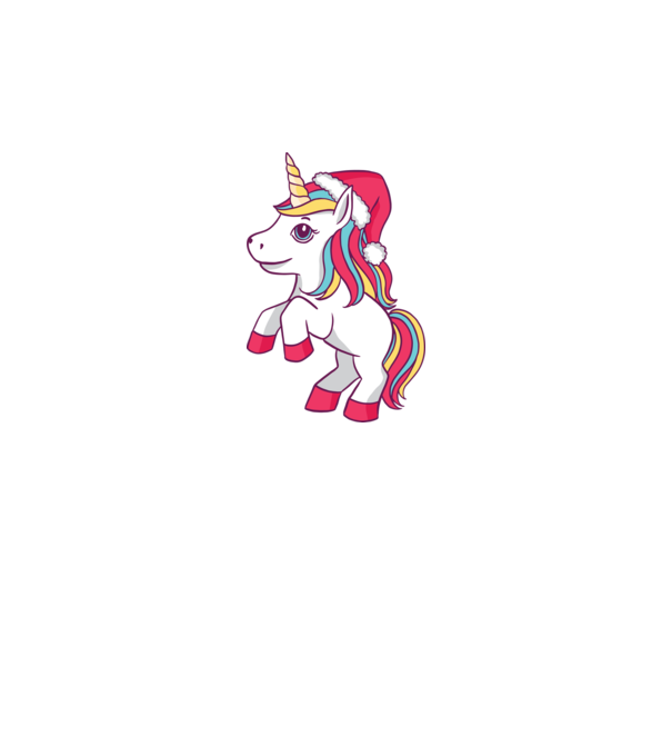 Unicorn de Crăciun model alb pe tricou