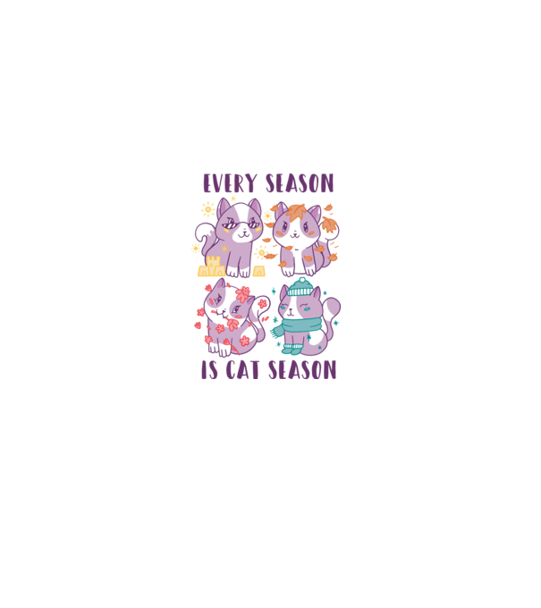 Every Season is Cat Season model alb pe tricou