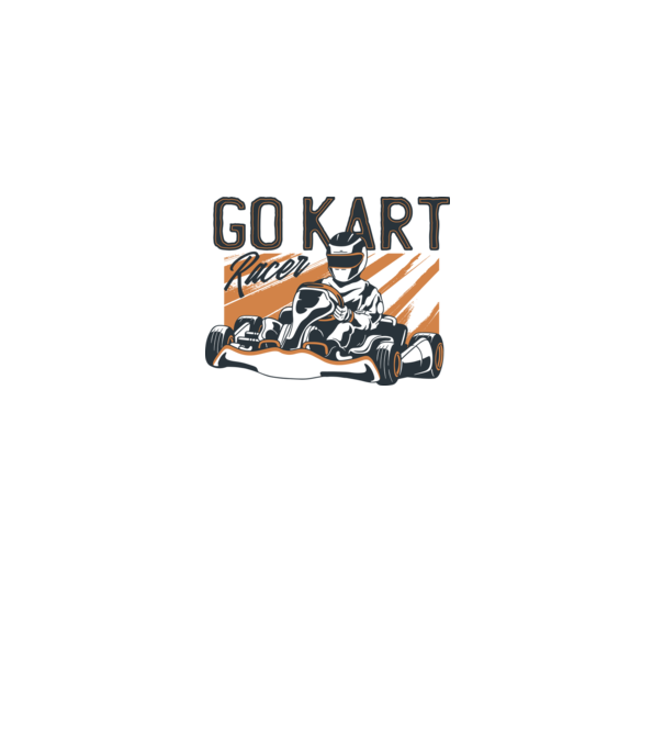 Concurent Go-kart model alb pe tricou
