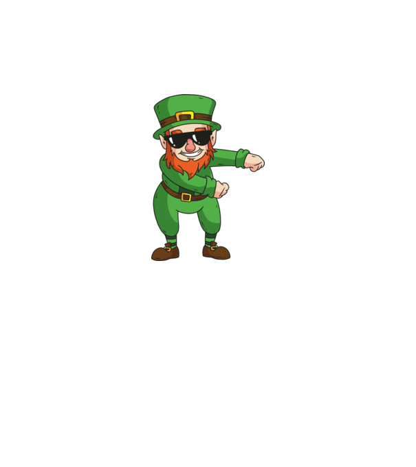 Leprechaun Floss DAB model alb pe tricou
