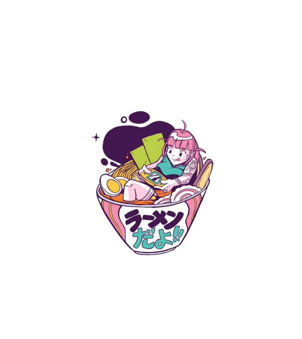 Ramen Anime Gamer fată model verde de măr pe tricou