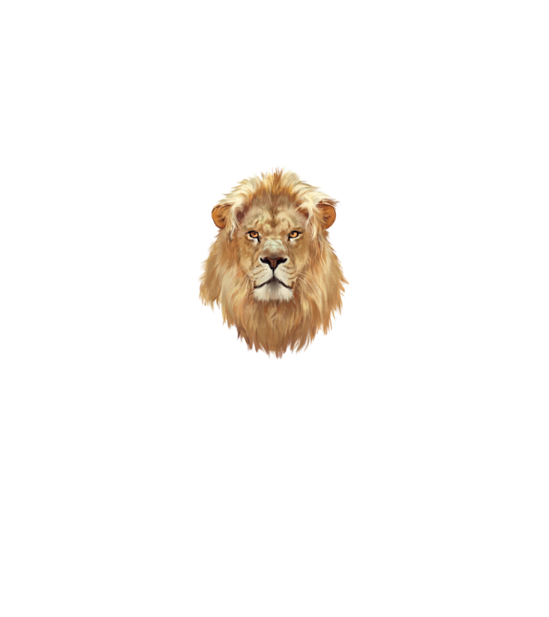 lion head paint model alb pe tricou