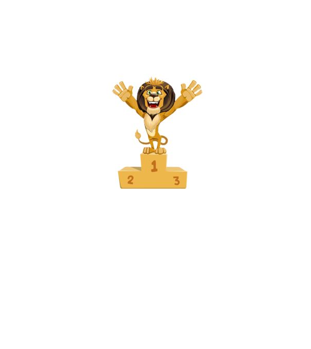 lion champion model alb pe tricou