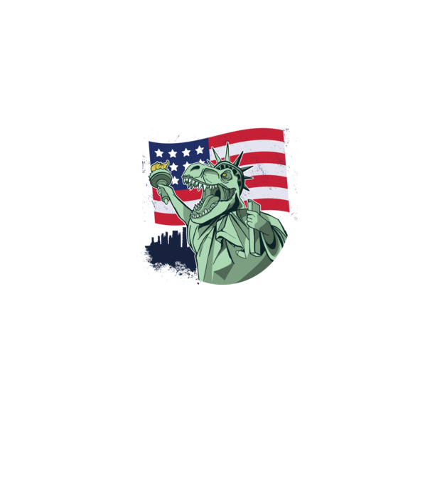 Liberty-Rex SUA Dinozaur model gri pe tricou
