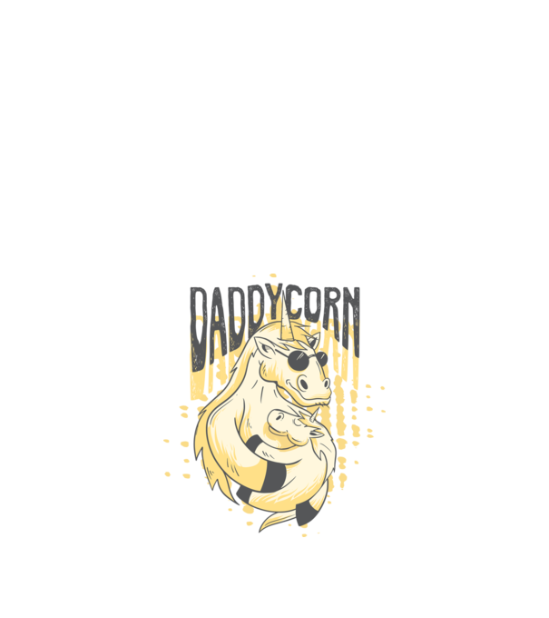 Daddycorn - Tată Unicorn model negru pe tricou