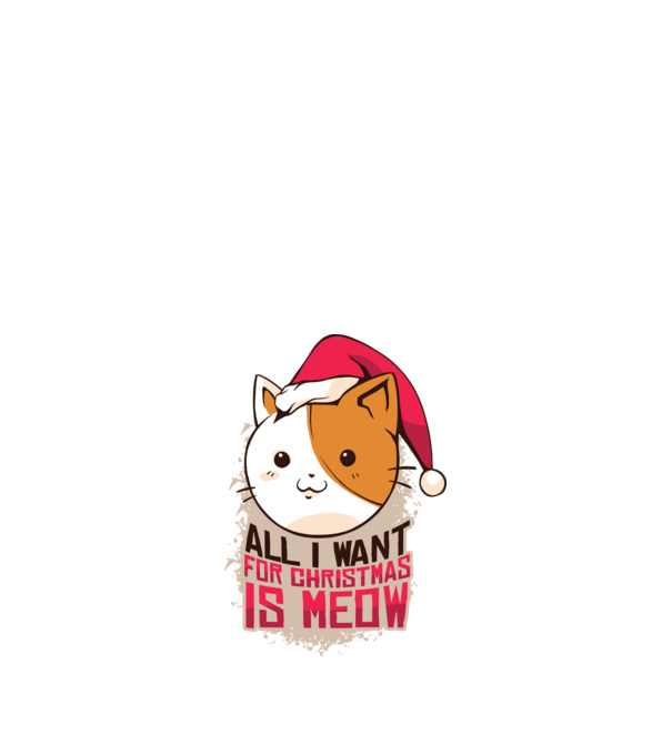All I want for christmas is MEOW tricou cu pisică model negru pe tricou