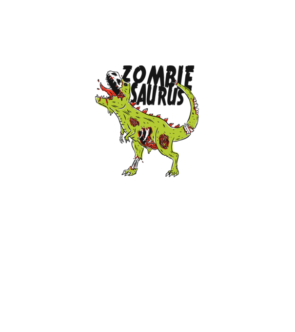 Zombiesaurus - Dinozaur Zombie model gri pe tricou