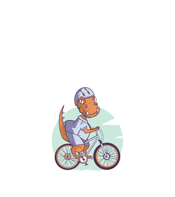 Dinozaur de T-Rex cu bicicletă model nisipiu pe tricou