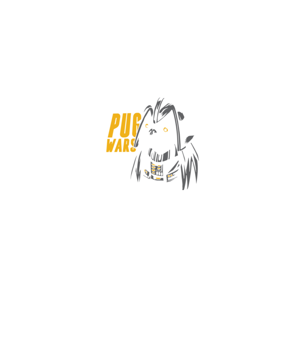 Pug Wars Mops model negru pe tricou