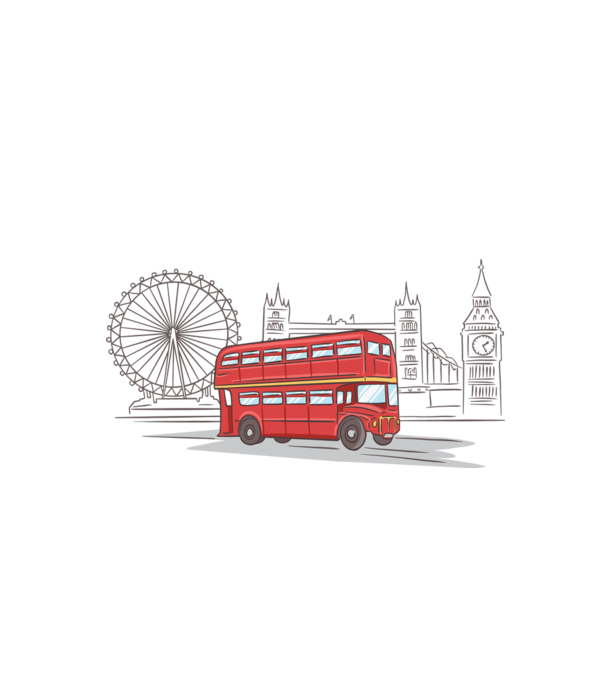London Bus model alb pe tricou
