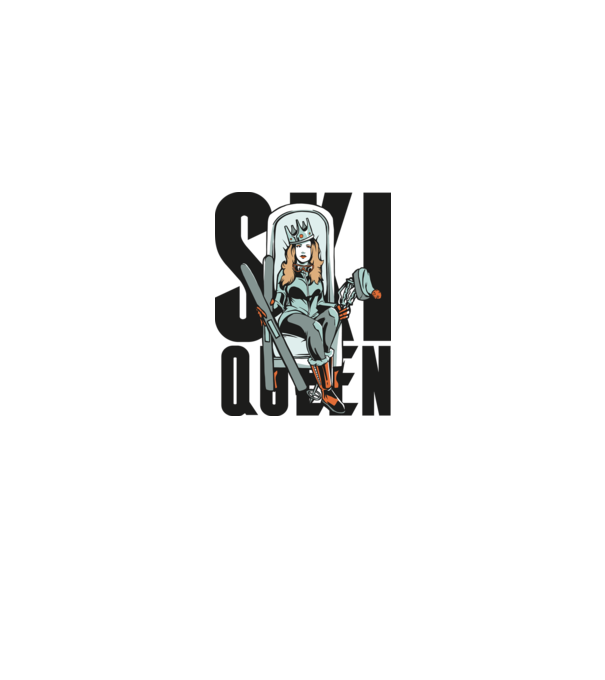 Ski Queen - Regină schioară model albastru regal pe tricou