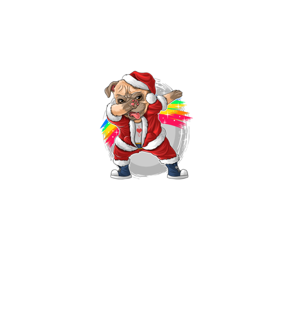 Santa Mops Moș Crăciun model negru pe tricou