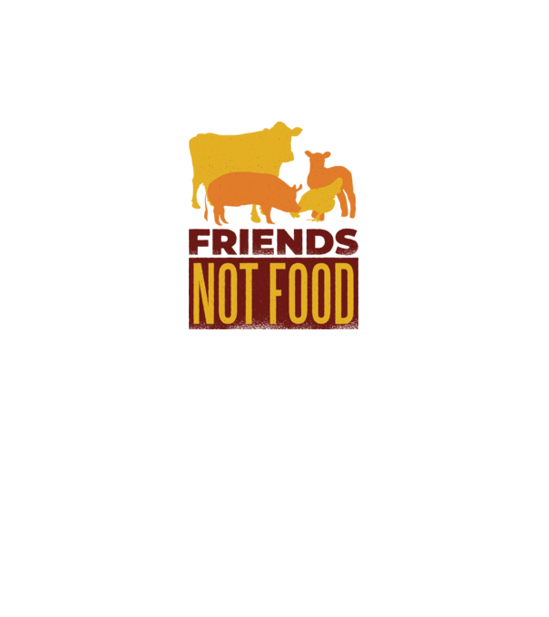 Friends not Food Vegán model gri pe tricou
