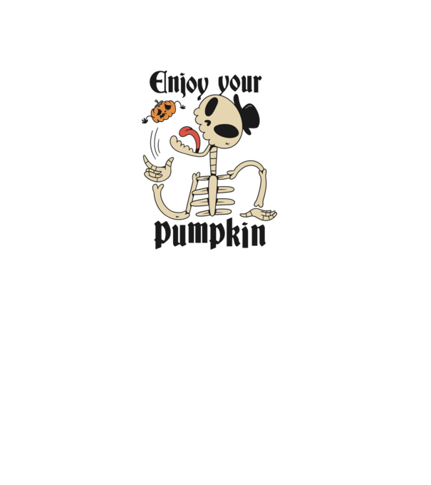 Enjoy your pumpkin Skeleton model albastru deschis pe tricou