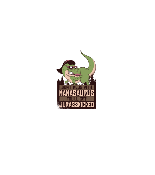 Mamasaurus tricou cu dinozaur model alb pe tricou