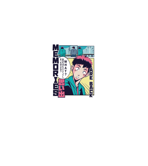 Anime Vaporwave benzi desenate model alb pe tricou