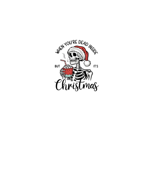 Dead inside, but it's christmas Alb model alb pe tricou