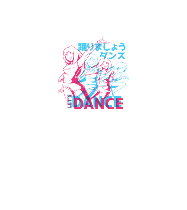 Anime Dance model alb pe tricou