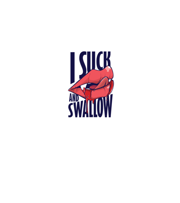I suck and swallow Vampir model albastru jeanși pe tricou
