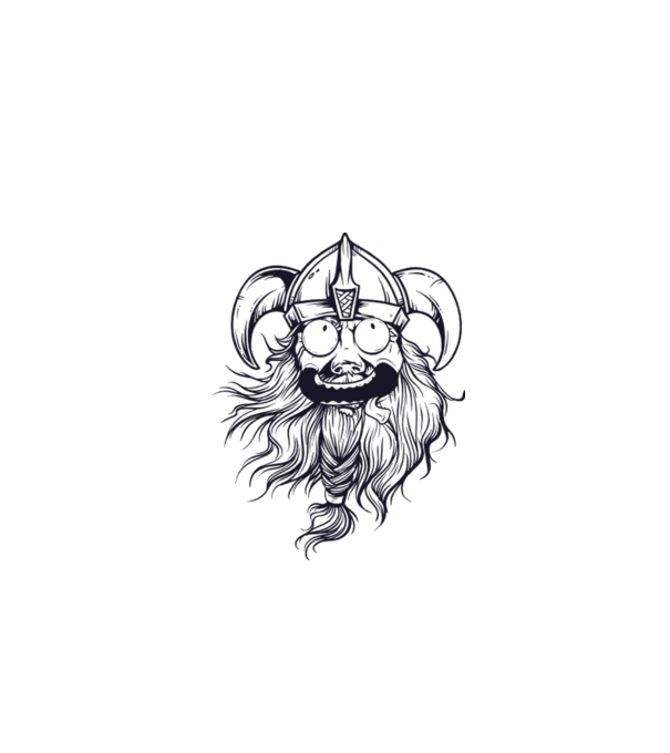 Viking model alb pe tricou