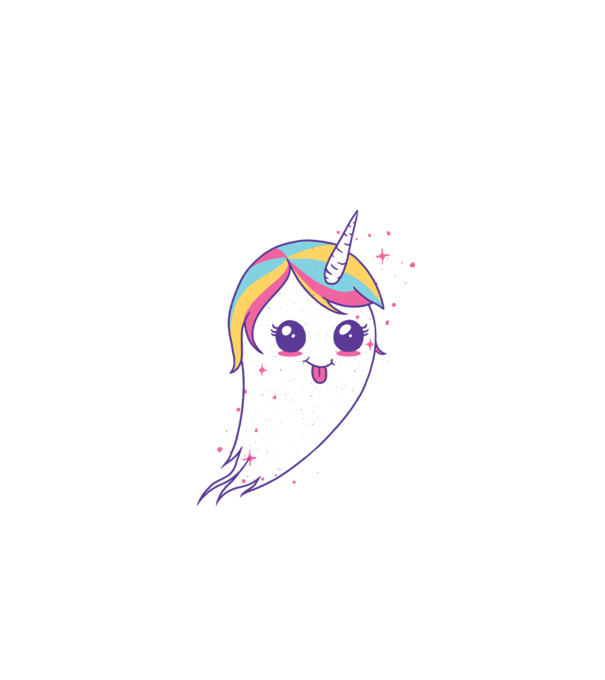 Unicorn Fantoma model alb pe tricou