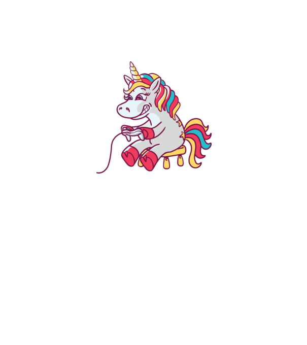Gamer Unicorn model gri pe tricou