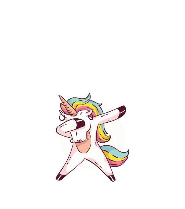 Unicorn DAB model albastru închis pe tricou