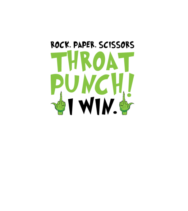 Rock paper scissors - Grinch model alb pe tricou