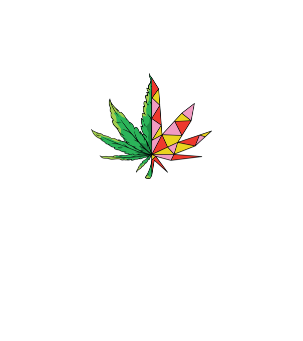 Frunză de marijuana model alb pe tricou