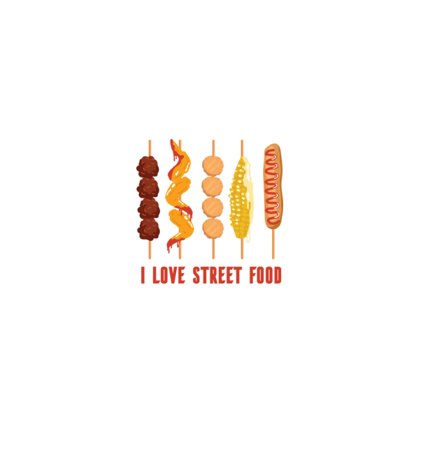 I Love Street Food model negru pe tricou