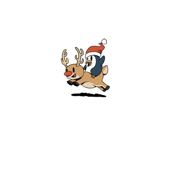 pinguin reindeer cristmas model alb pe tricou