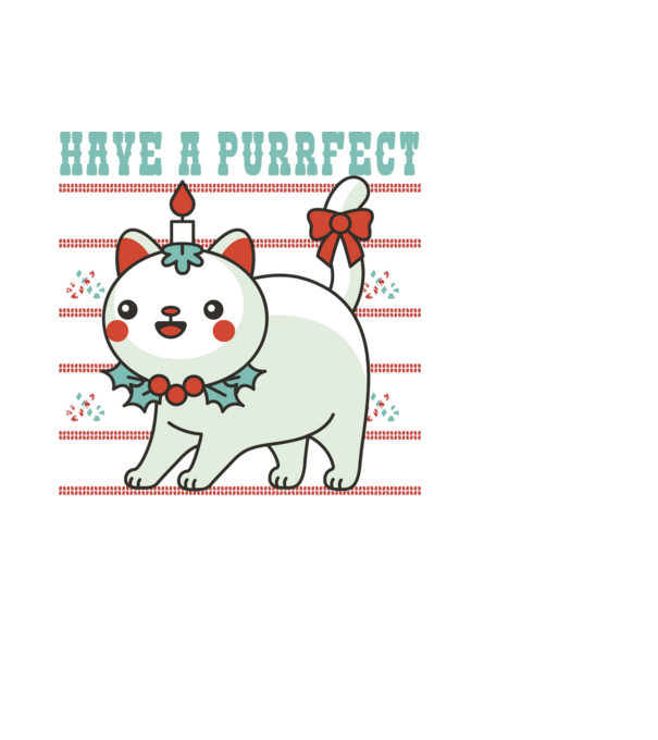 Have a Purrfect Christmas model negru pe tricou